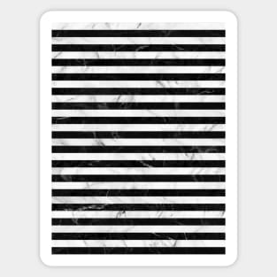 Marble Stripes Pattern - Black and White Sticker